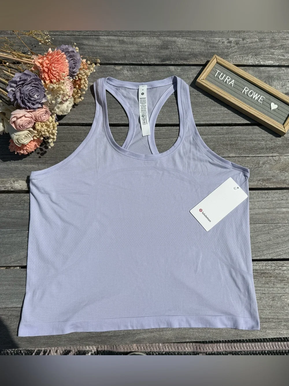 Lululemon Swiftly Tech Racerback Tank Top‎ purple Lavender Frost size 14 NWT